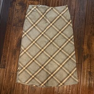 NWT Gilli Beige Plaid A-Line Skirt